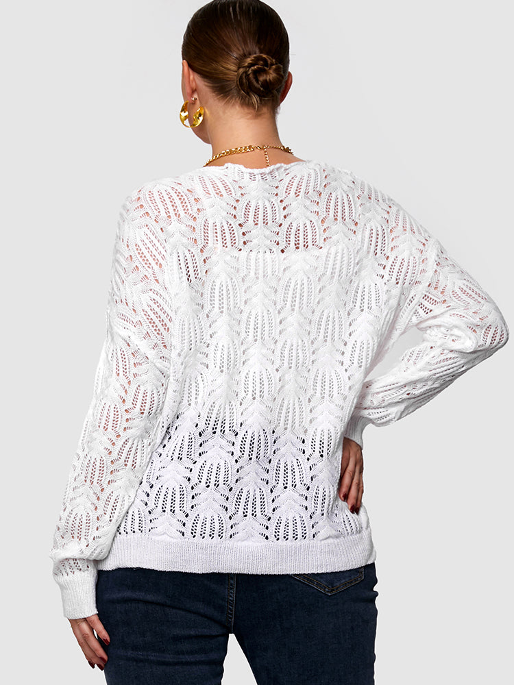 Solid Color Cut Out Sweater