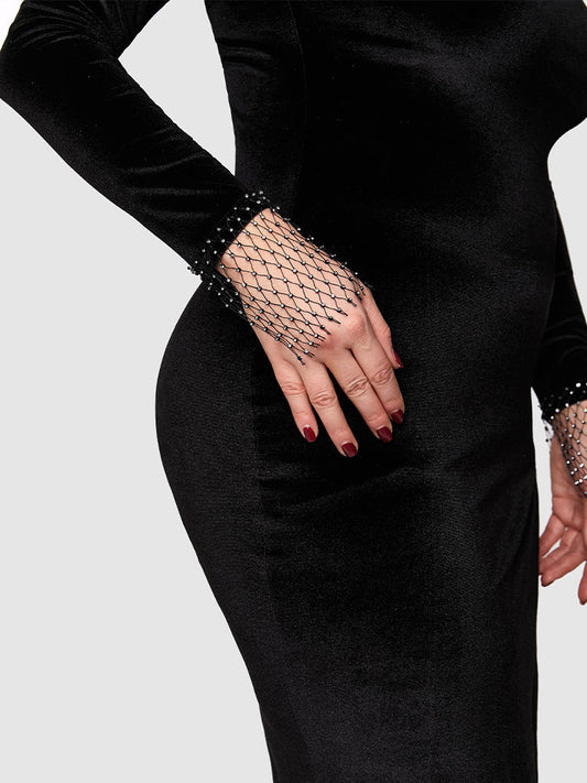 Solid Color Split Bodycon Dress