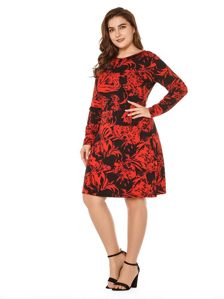 Floral Printed Round Neck Midi Dress