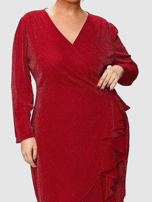 Ruffle Hem Side Tie Dress