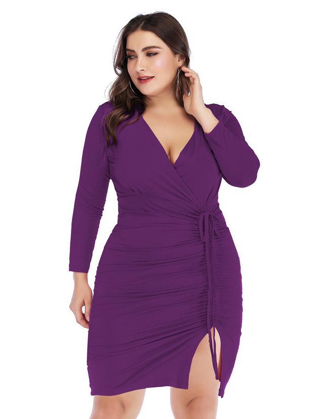 Wrap Ruched Slim Fit Dress