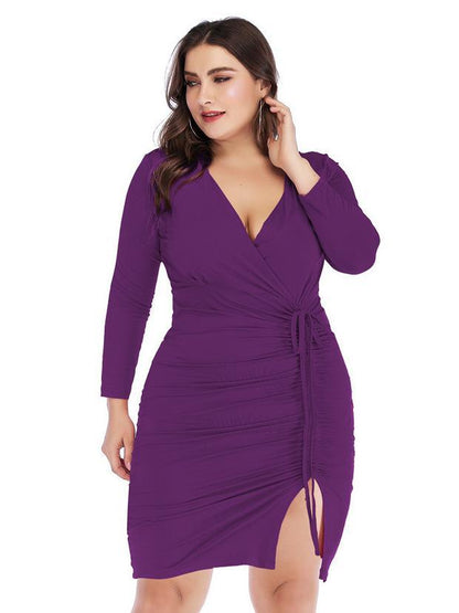 Wrap Ruched Slim Fit Dress