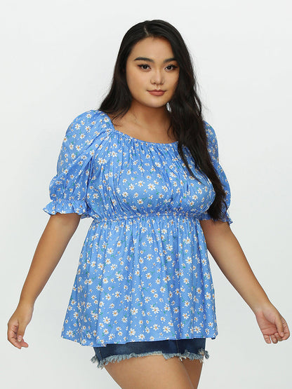 Ditsy Floral Puff Sleeve Blouse