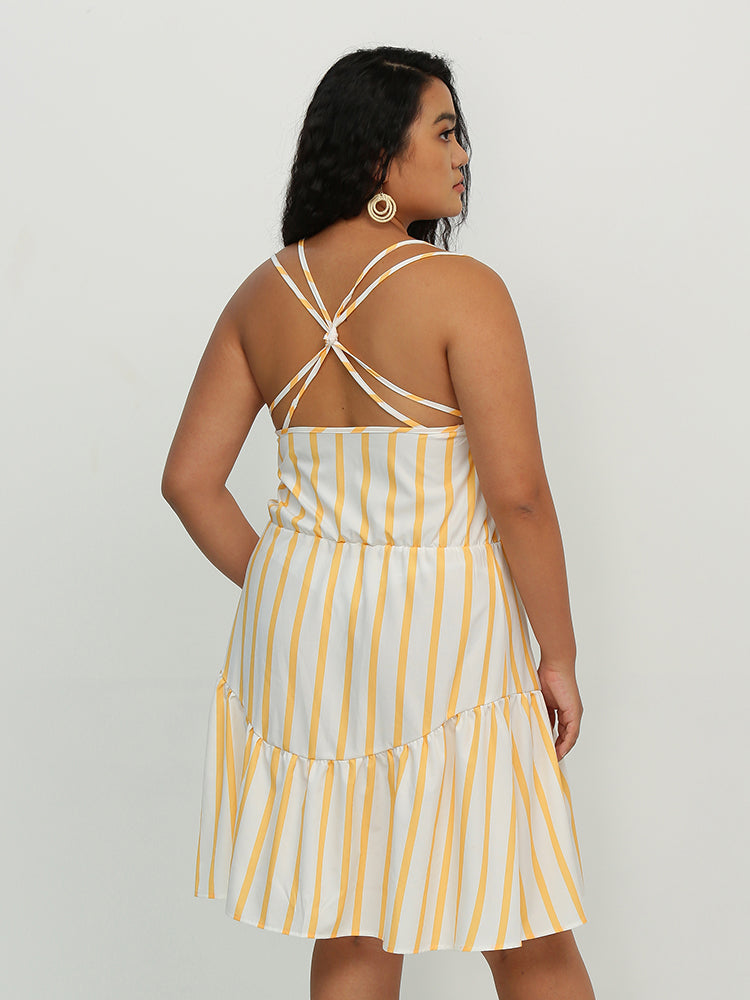 Striped Cross Back Dress