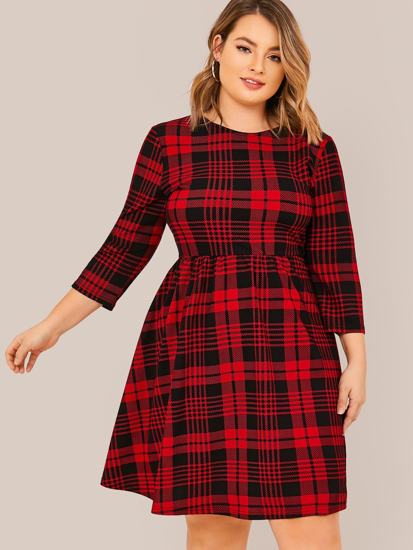 Plaid Flared Dress