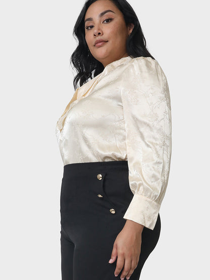 Solid Knotted Neck Blouse