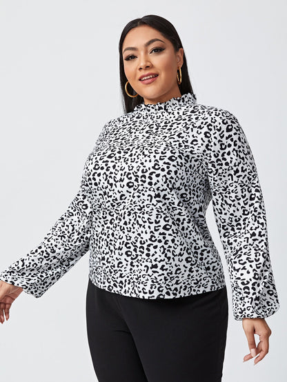 All Over Print Bishop Sleeve Blouse