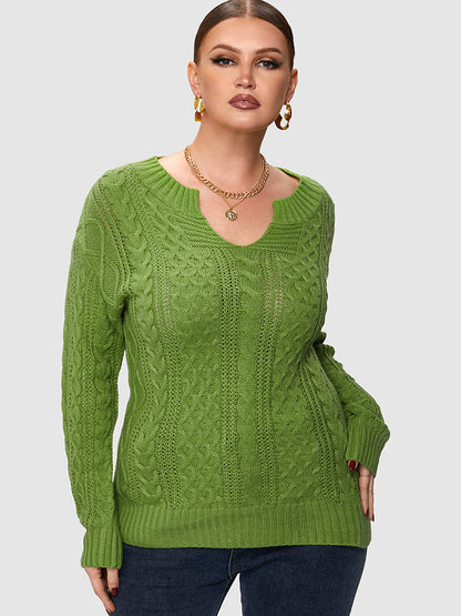 Cable Knit Green Sweater