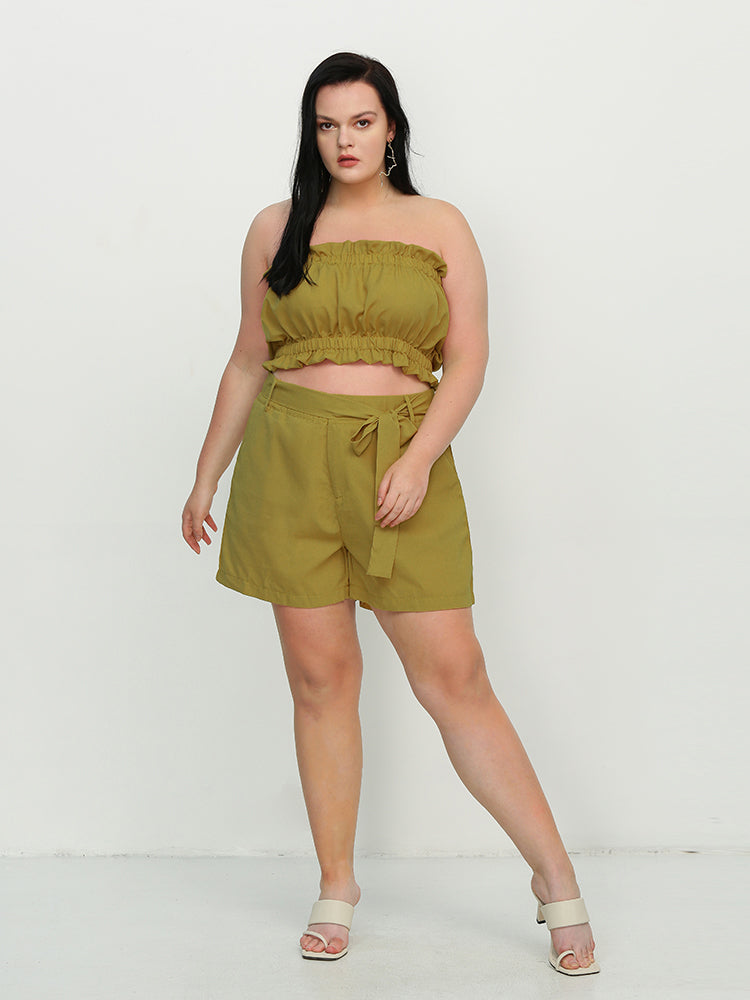 Belted Bowknot Shorts