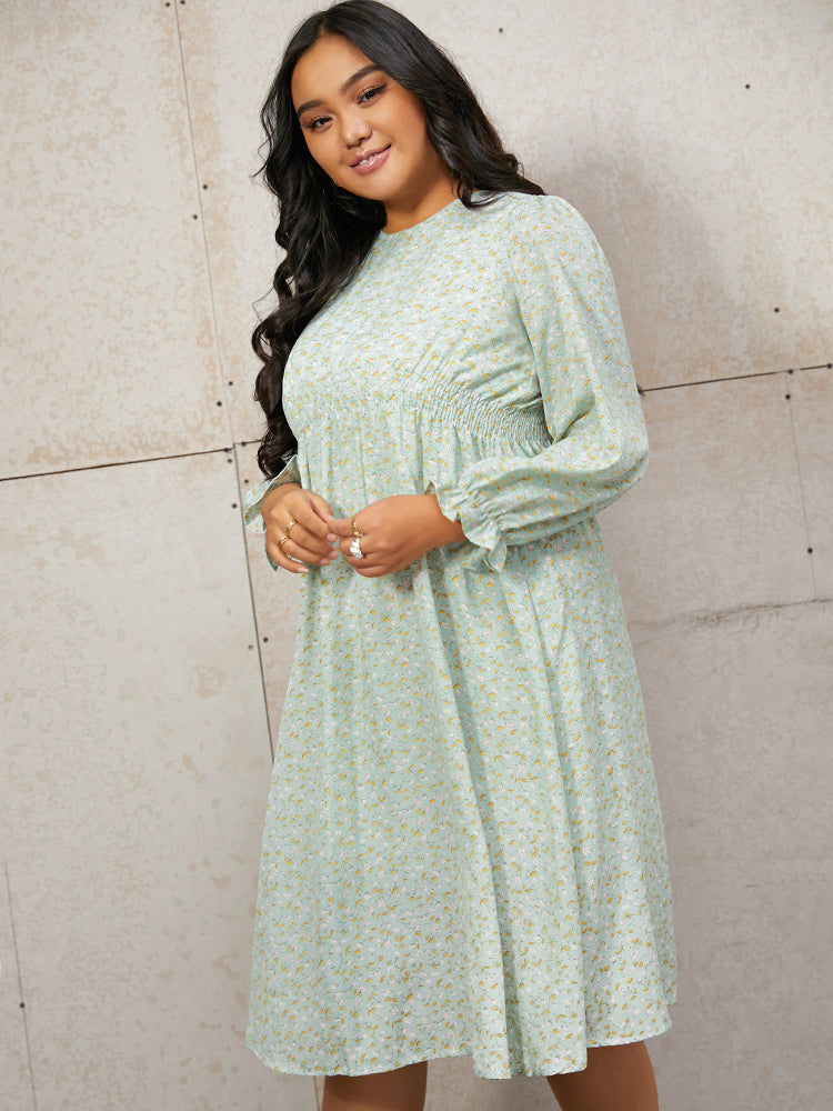 Ditsy Floral Elastic Waist Dress