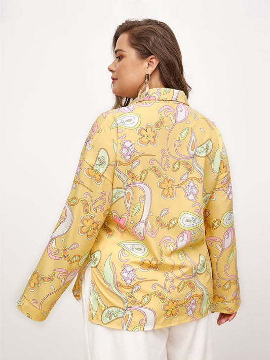 Floral Side Slit Blouse