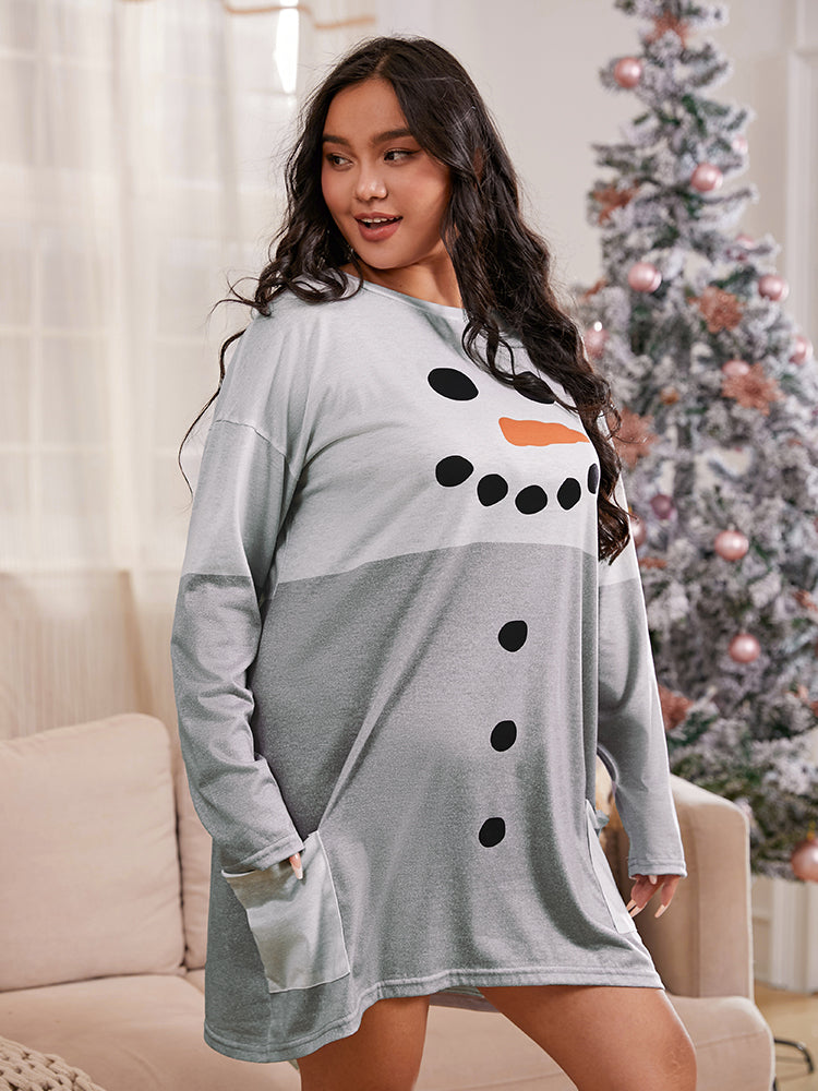 Color Block Graphic Print Casual Dress