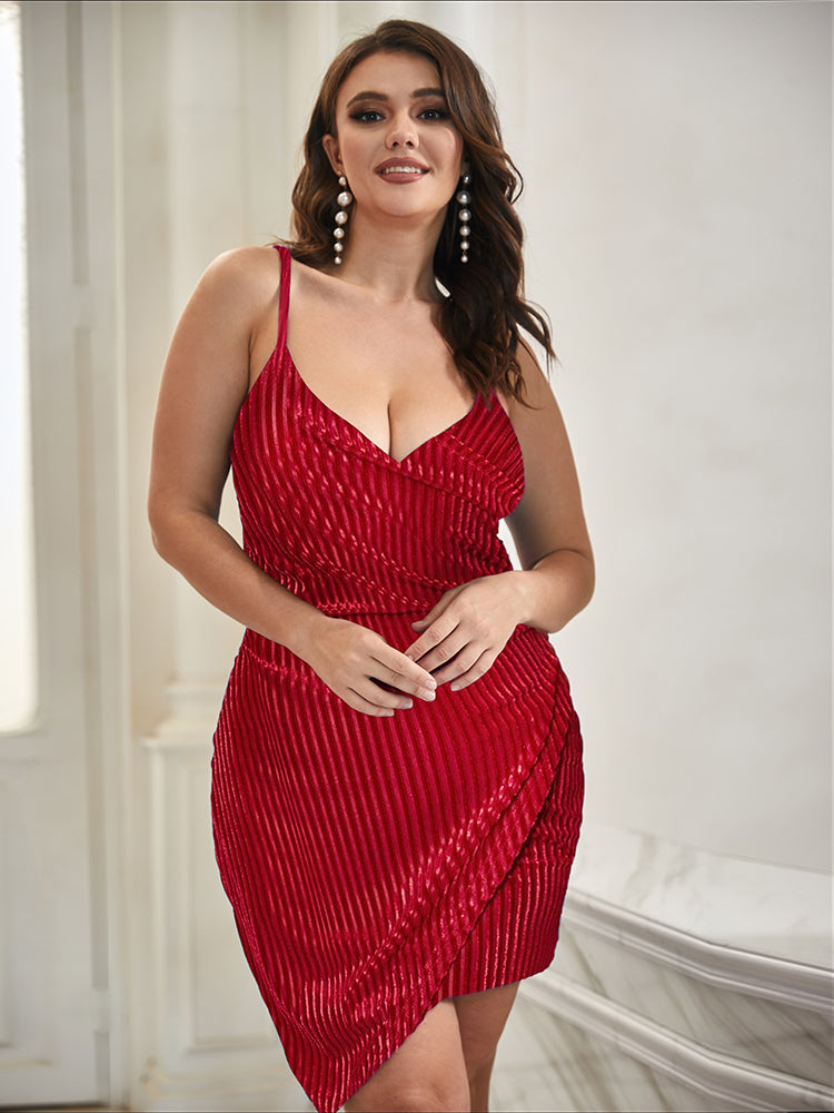 Velvet Irregular Hem Velvet Cami Dress