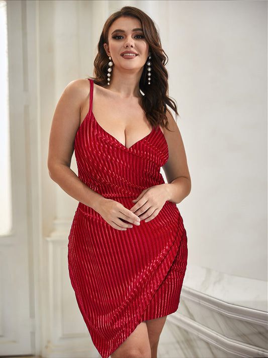 Velvet Irregular Hem Velvet Cami Dress