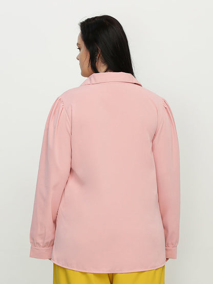 Lapel Collar Button Blouse