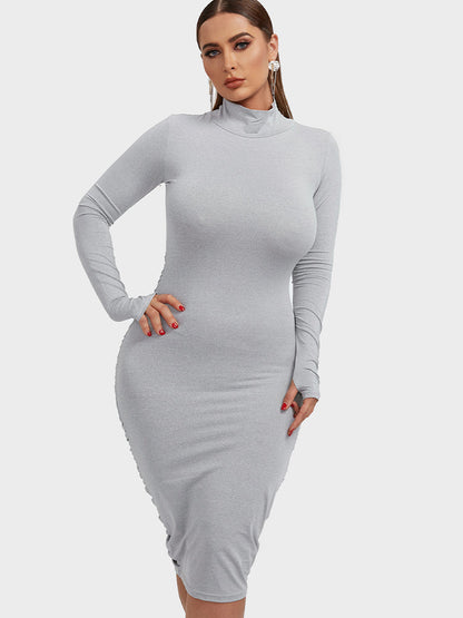 Gathered Back Cut Out Bodycon Dress
