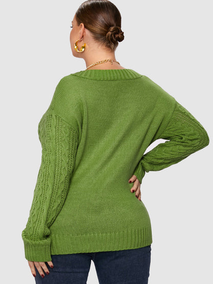 Cable Knit Green Sweater