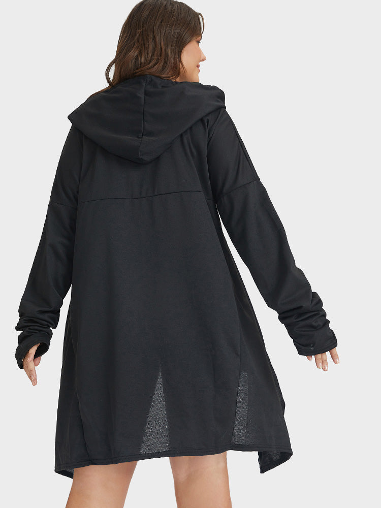 Asymmetrical Hooded Loose Sweatshirt
