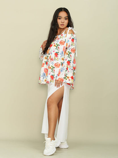 Bell Sleeve Floral Off Should Top
