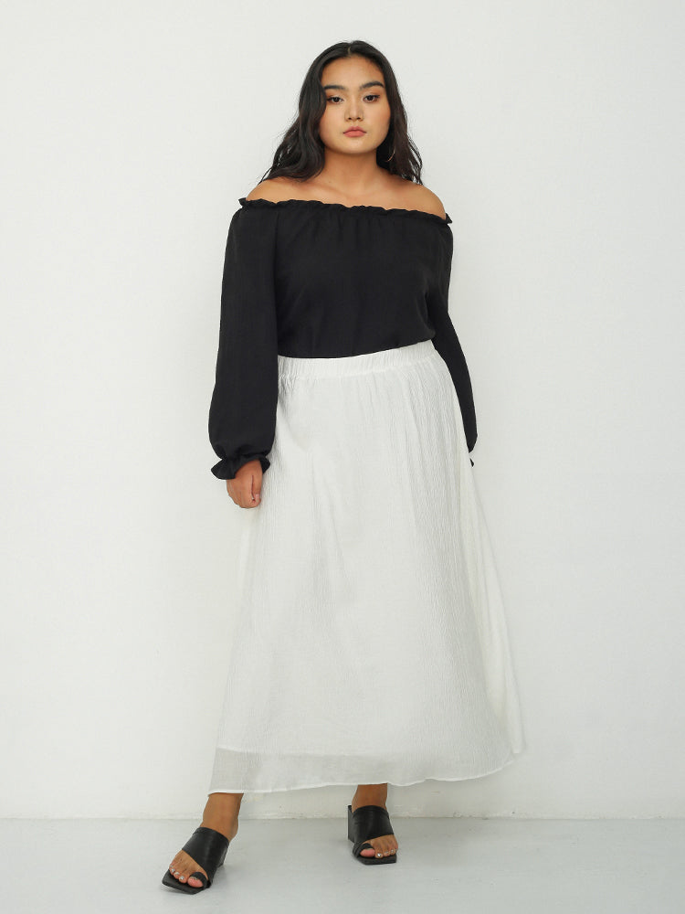 Frill Trim Off Shoulder Top