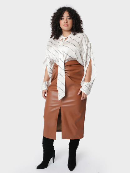 Printing Cut Out Knot Blouse