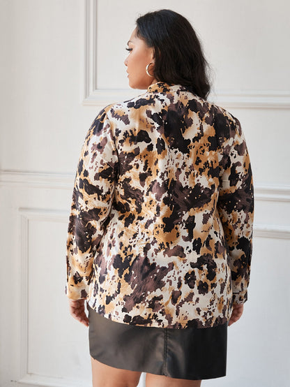 Tie Neck Allover Print Top