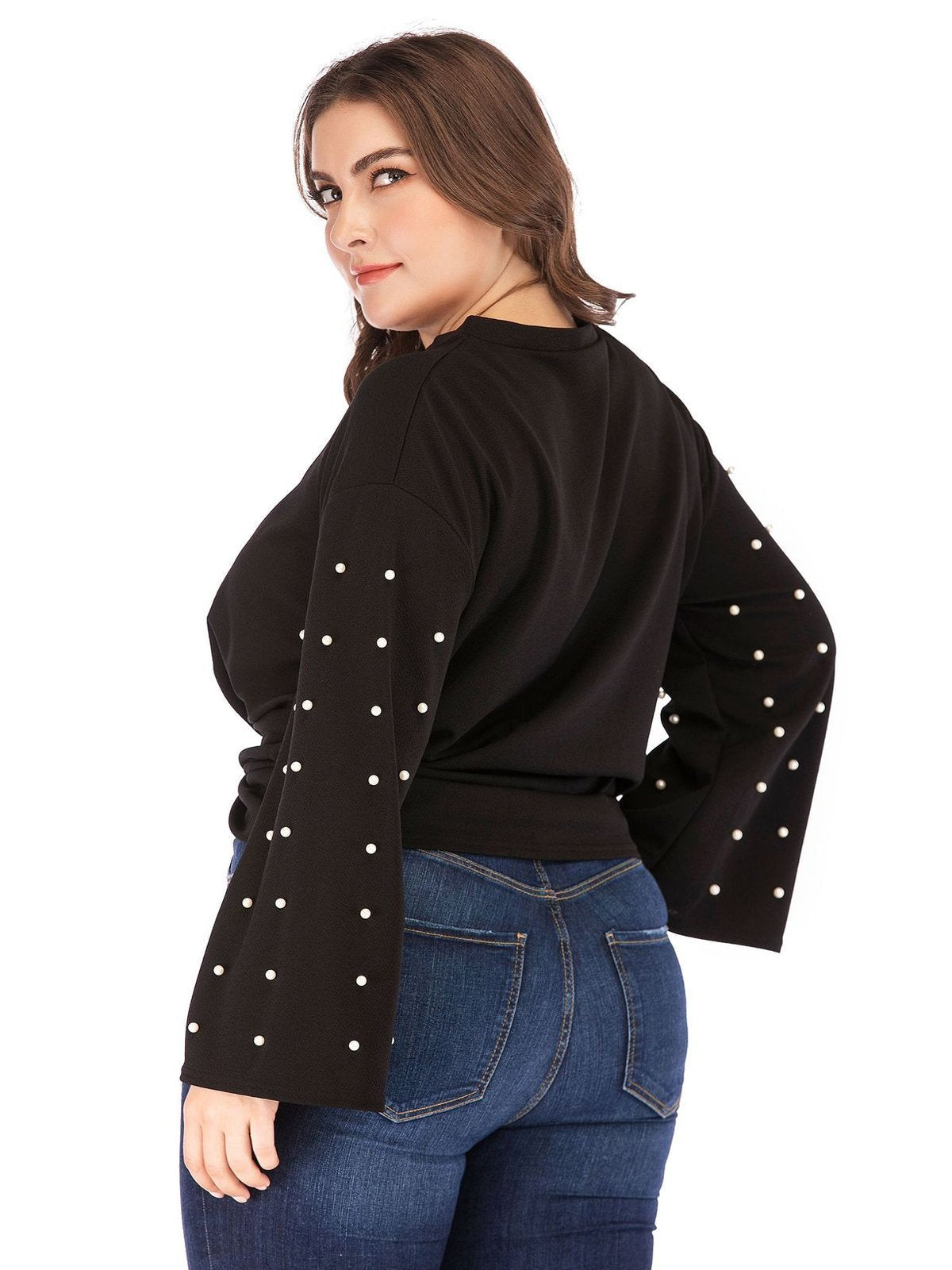 Pearl Sleeve Twist T-shirt