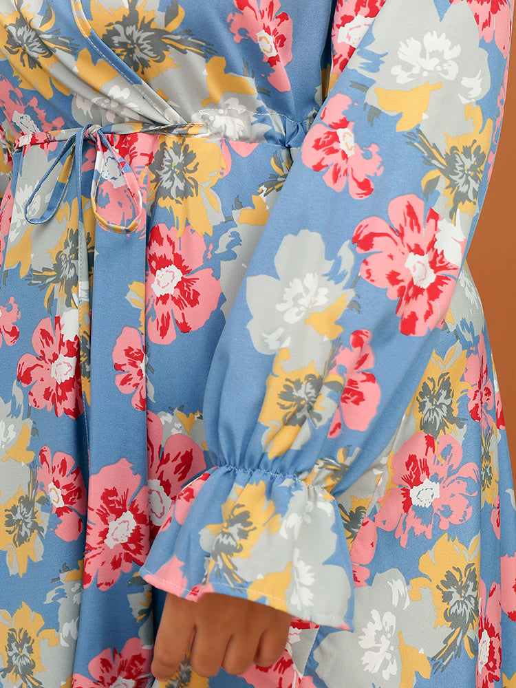 Irregular Hem Floral Dress