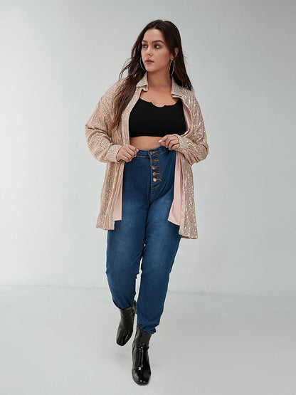 Sequin Pocket Buttons Blouse