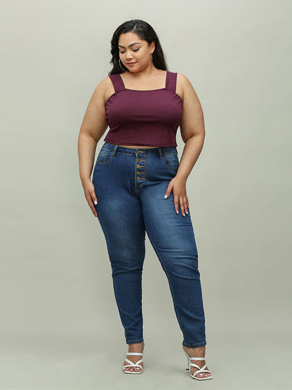 Form-Fitting Cropped Tank Top