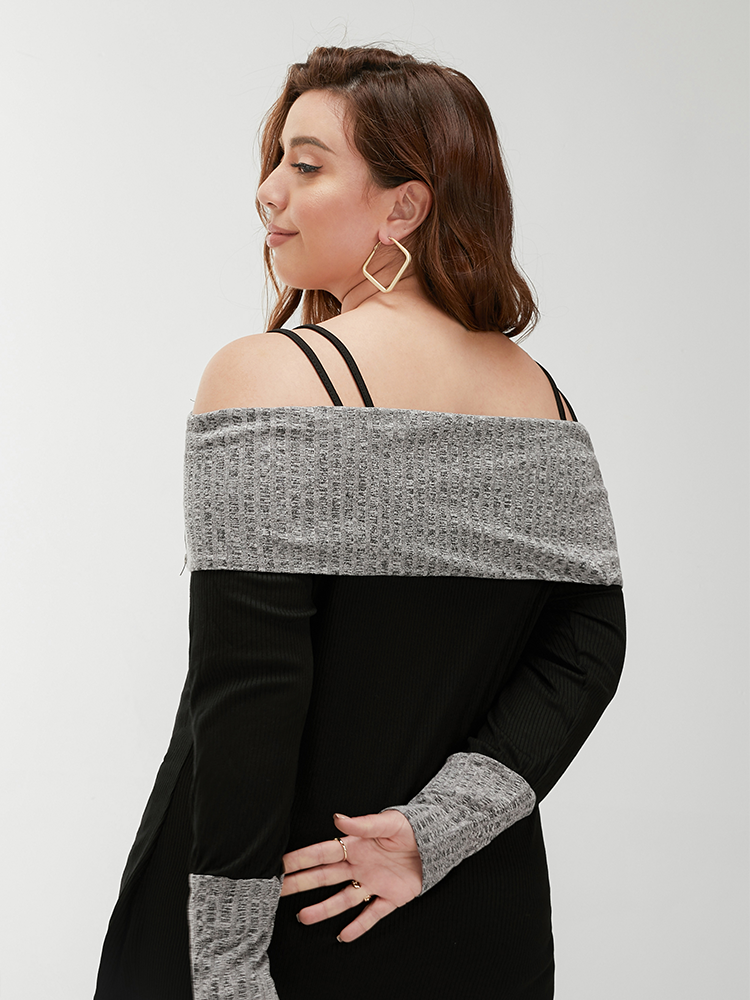 Contrast Color  Backless Regular T-shirt