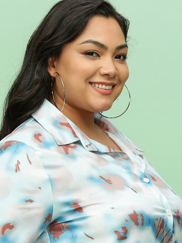 Tie-dye Irregular Hem Blouse