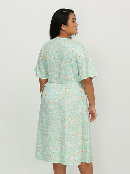 Daisy Ditsy Surplice Neck Dress