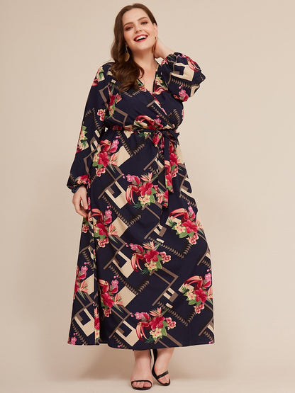 Floral Printed Wrap Maxi Dress