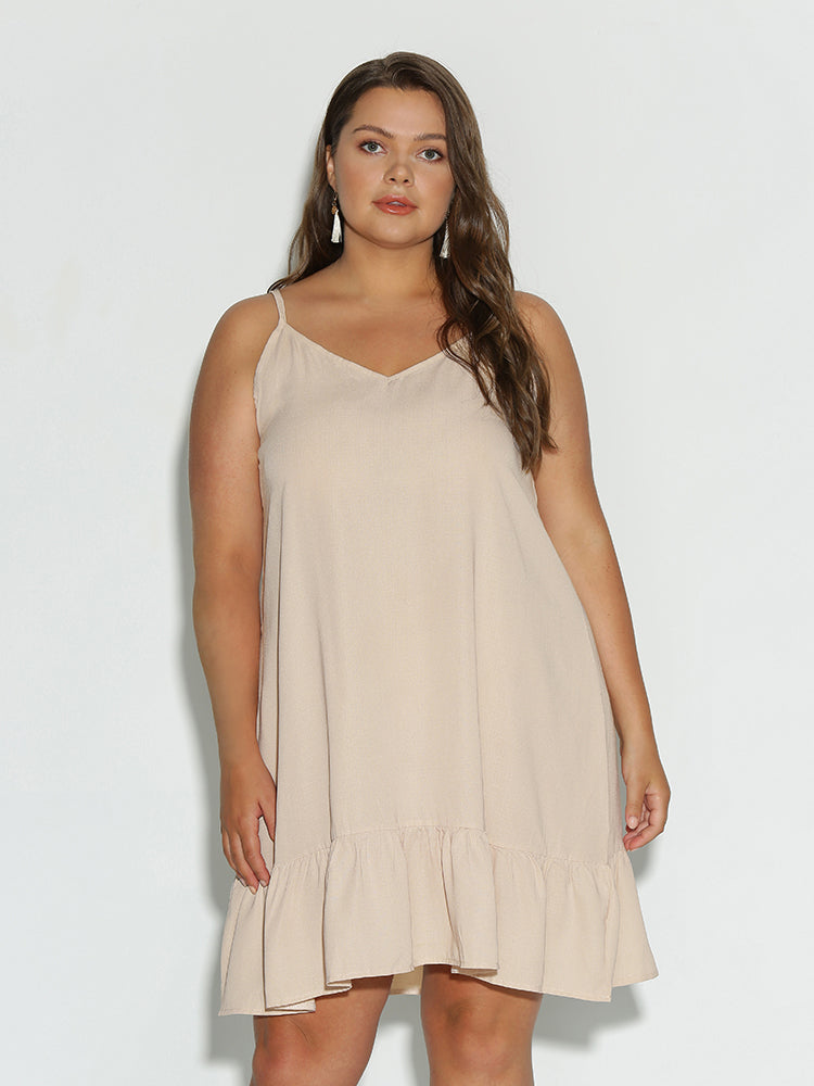 Tiered Hem Ruffle Cami Dress