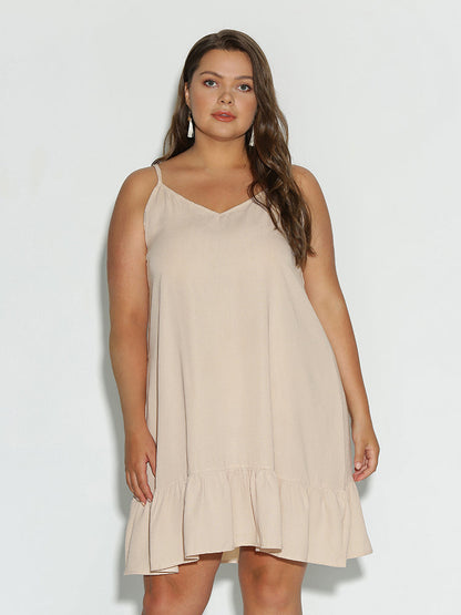 Tiered Hem Ruffle Cami Dress