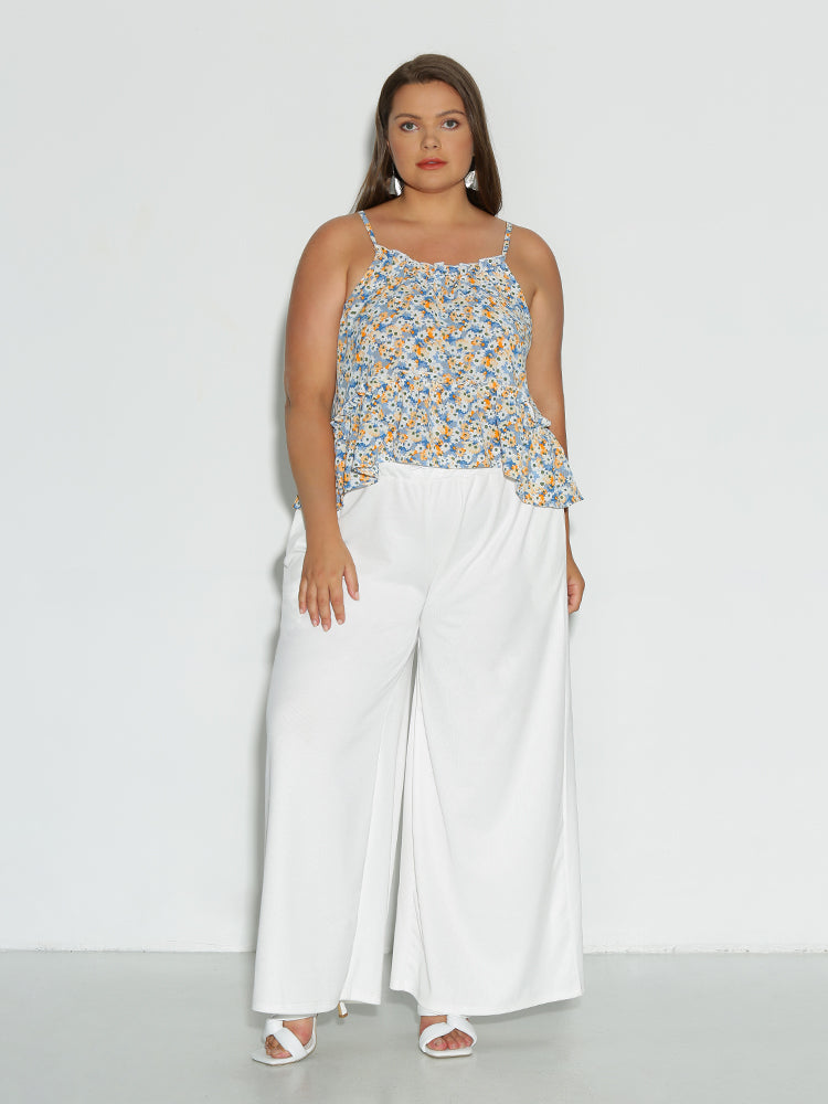 Ditsy Floral Frill Trim Top