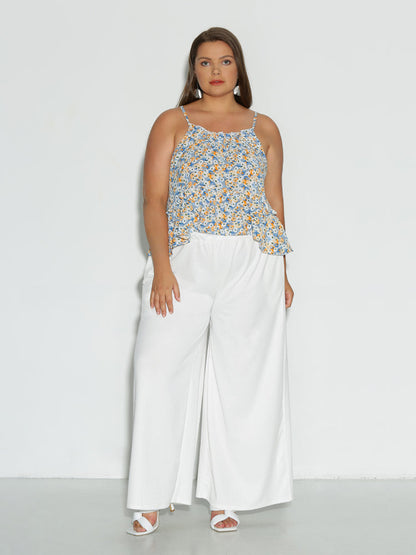 Ditsy Floral Frill Trim Top