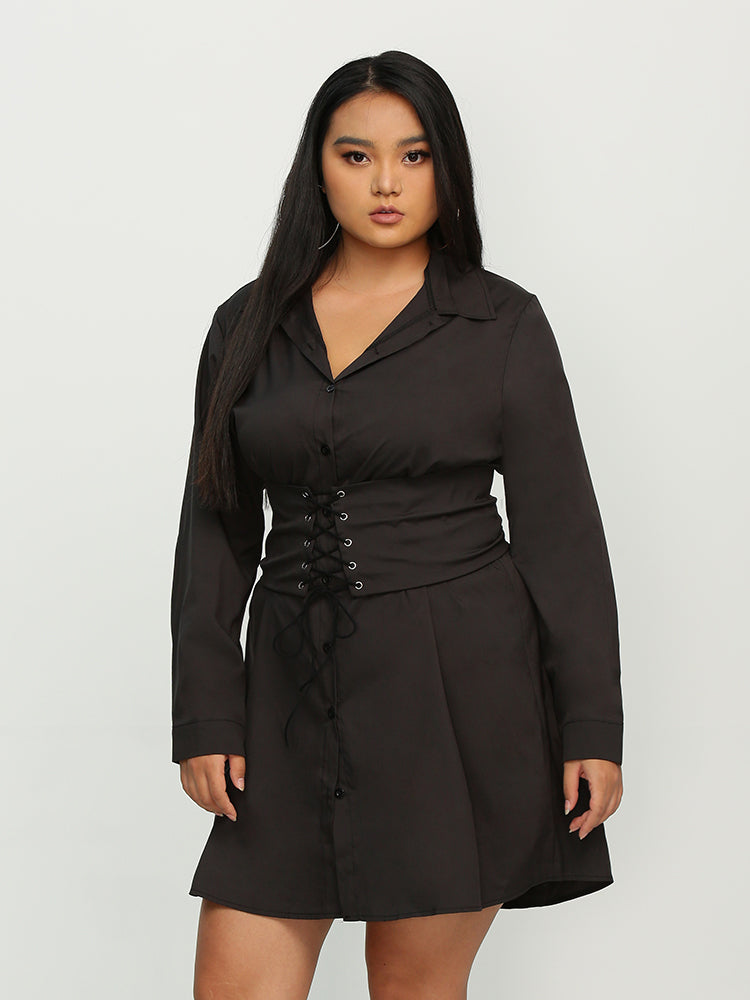 Cross Knotted Button Tiered Dress