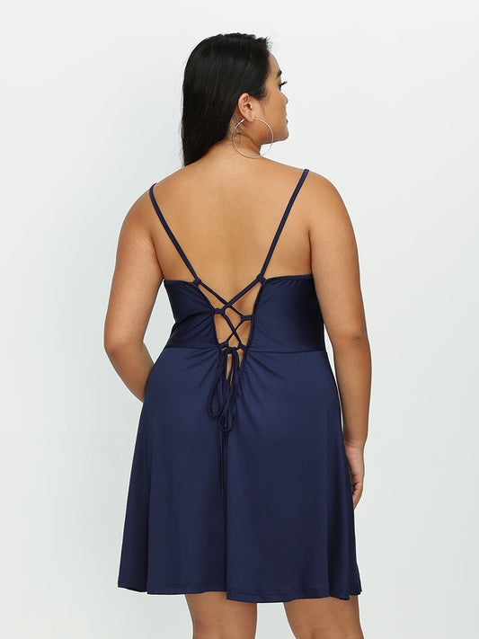 Backless Knotted Ruched Dress