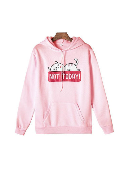Cartoon Printed Kangaroo Pocket Hoodie