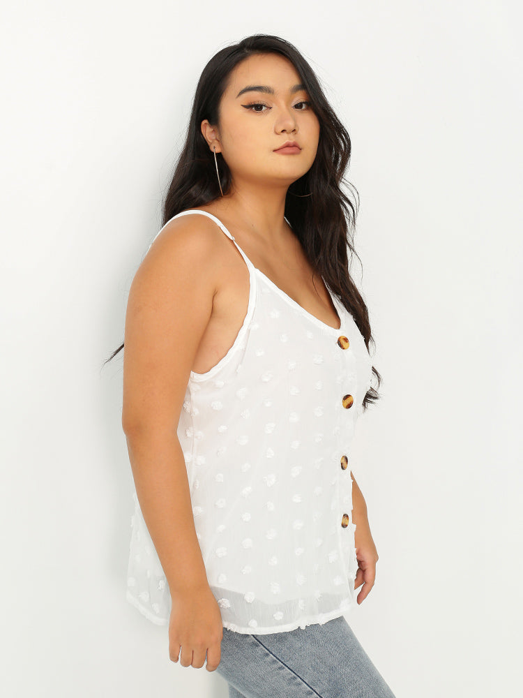 Button Down Loose Tank Tops