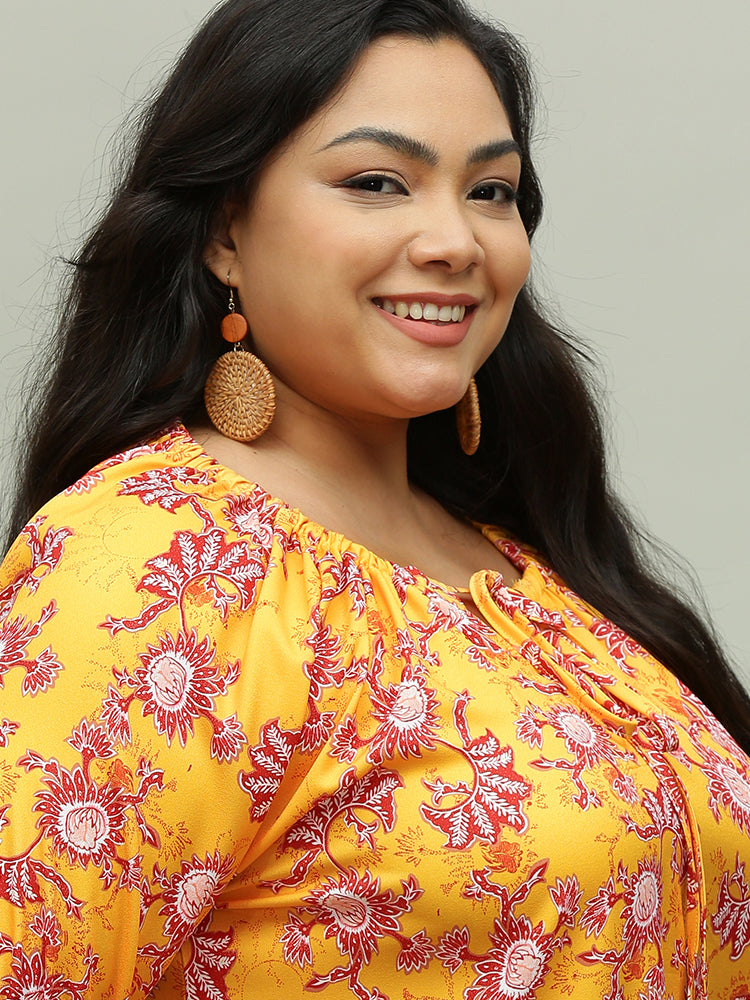 Paisley Floral Drawstring Top