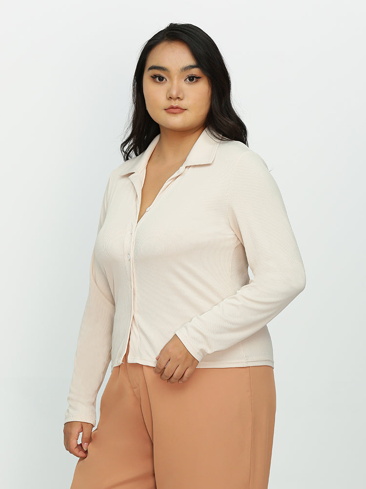 Long Sleeve Lapel Collar Blouse