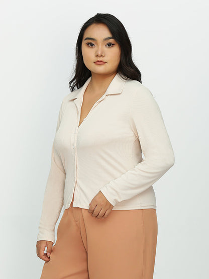 Long Sleeve Lapel Collar Blouse