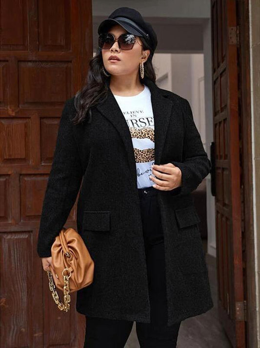 Big Pockets Belt Lapel Overcoat