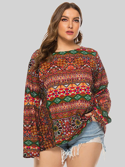 Ethnic Printed Round Neck T-shirt