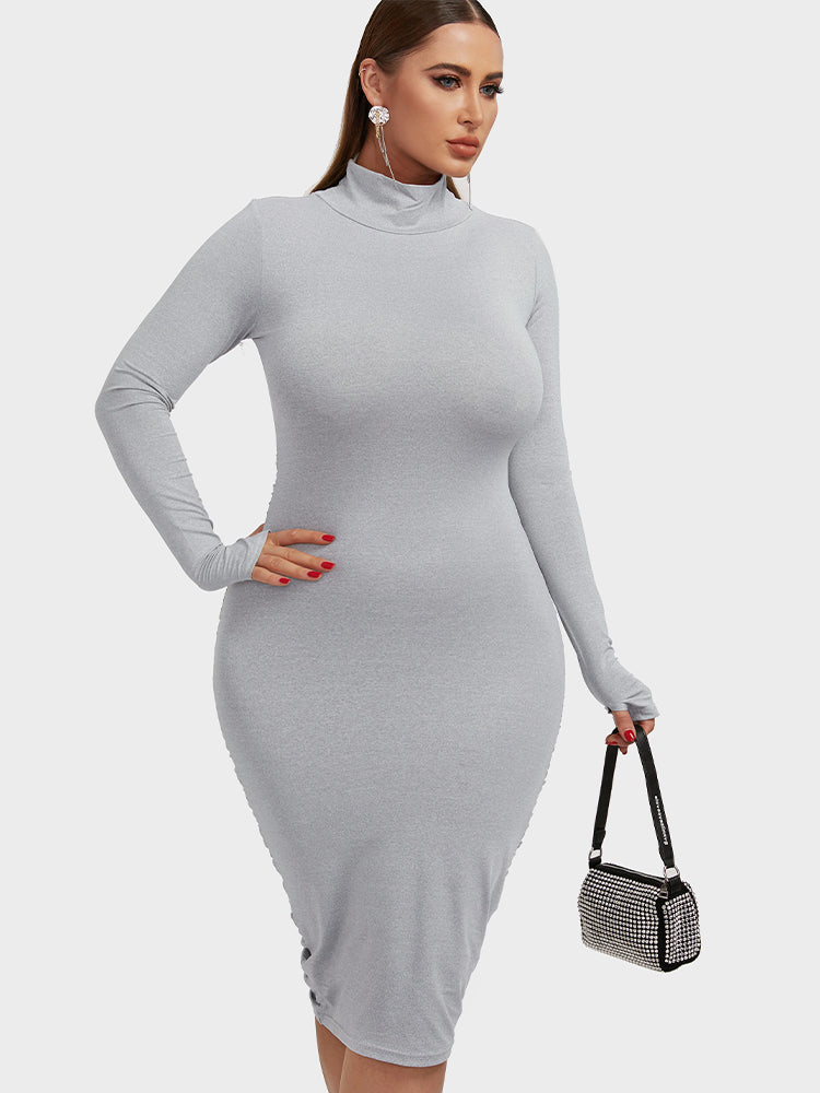 Gathered Back Cut Out Bodycon Dress