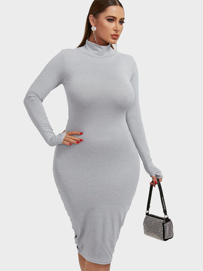Gathered Back Cut Out Bodycon Dress