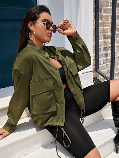 Big Pockets Stand Collar Jacket